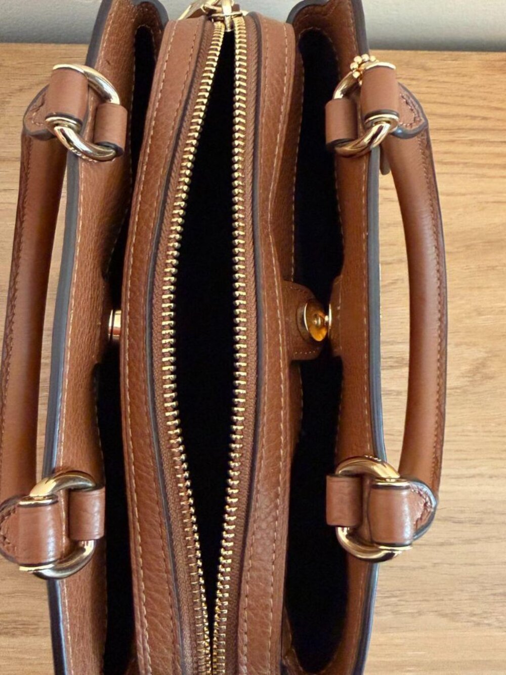 Coach Mini Lillie Carryall Brown Pebble Leather - Picture 7 of 8